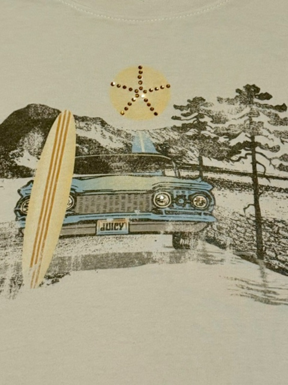 Juicy Couture Vintage Car Graphic T-Shirt Size Small - Picture 4 of 10